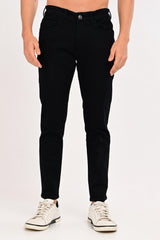 Front view of IVYN Arden Jet Black ankle-fit jeans
