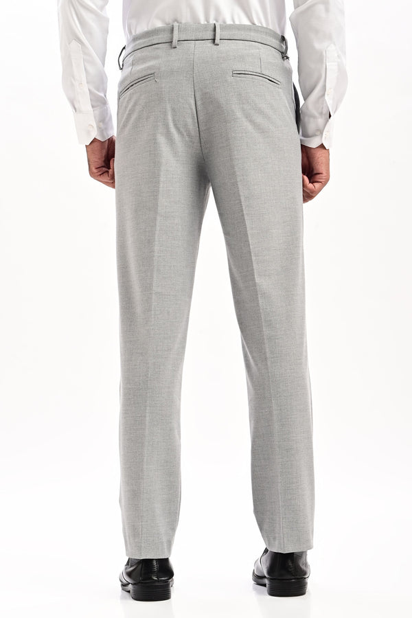 Mercer Tailored Formal Trousers — Light Grey Mélange
