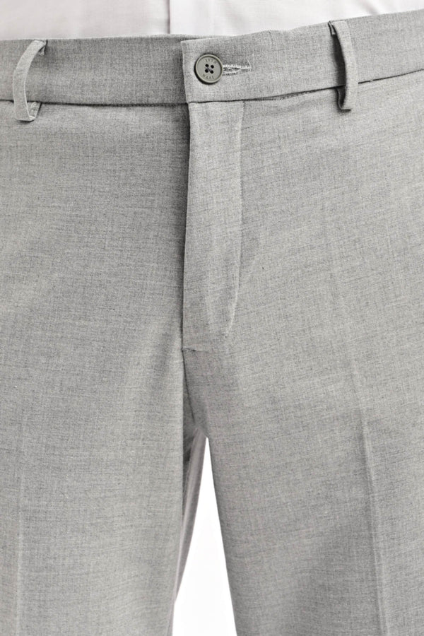Mercer Tailored Formal Trousers — Light Grey Mélange