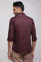 Premium Maroon Solid Shirt - IVYN