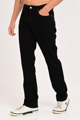 Three-quarter view of IVYN Camden Jet Black men’s jeans