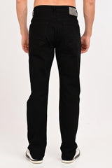 Back view of IVYN Camden Jet Black straight-fit jeans