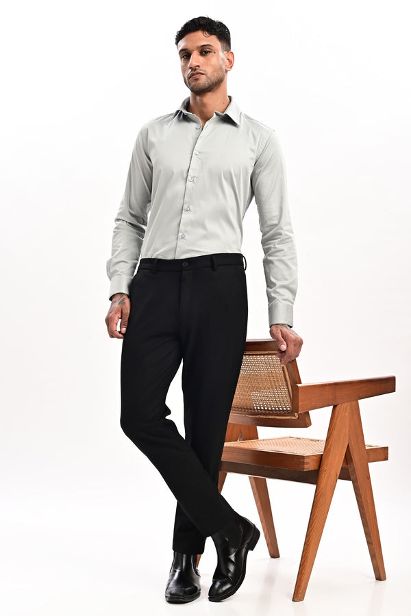 Harrington Tailored Formal Trousers — Jet Black