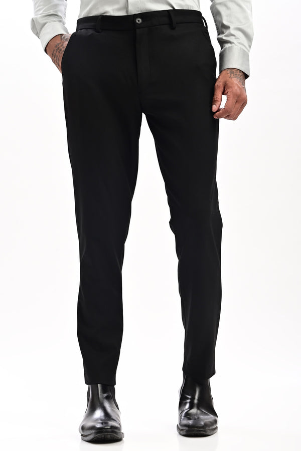 Harrington Tailored Formal Trousers — Jet Black