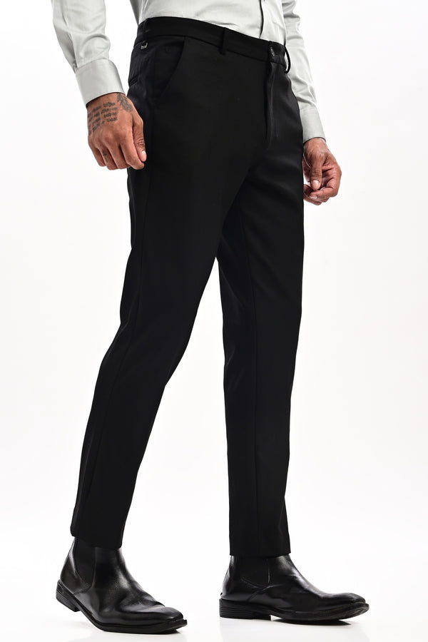 Harrington Tailored Formal Trousers — Jet Black