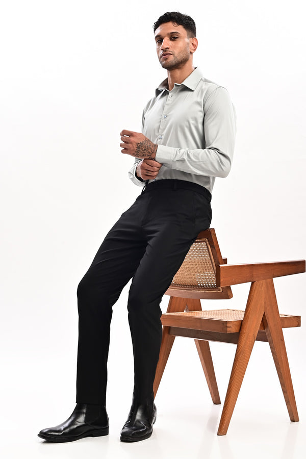 Harrington Tailored Formal Trousers — Jet Black