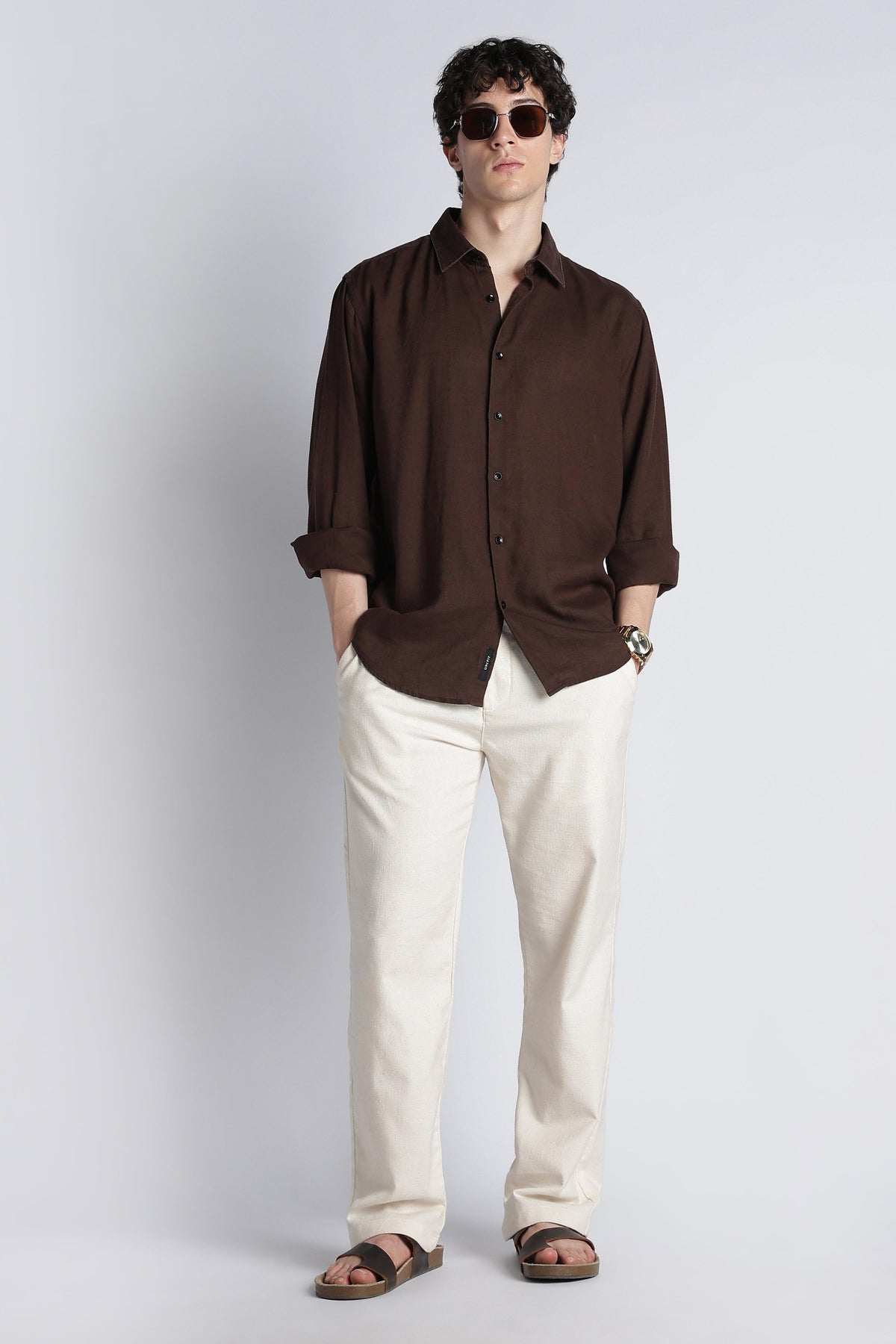 Riviera Linen-Blend Drawstring Trousers — Ecru