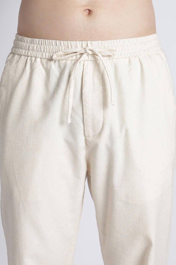 Riviera Linen-Blend Drawstring Trousers — Ecru (image 3)