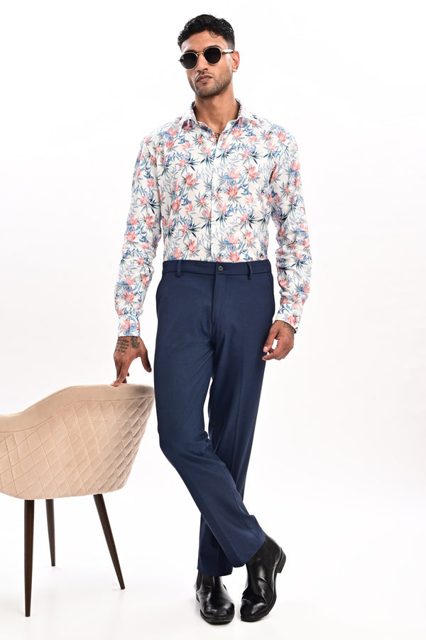 Arden Fine-Weave Formal Trousers — Oxford Blue