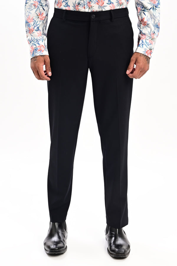 Astor Micro-Texture Formal Trousers — Jet Black (image 1)