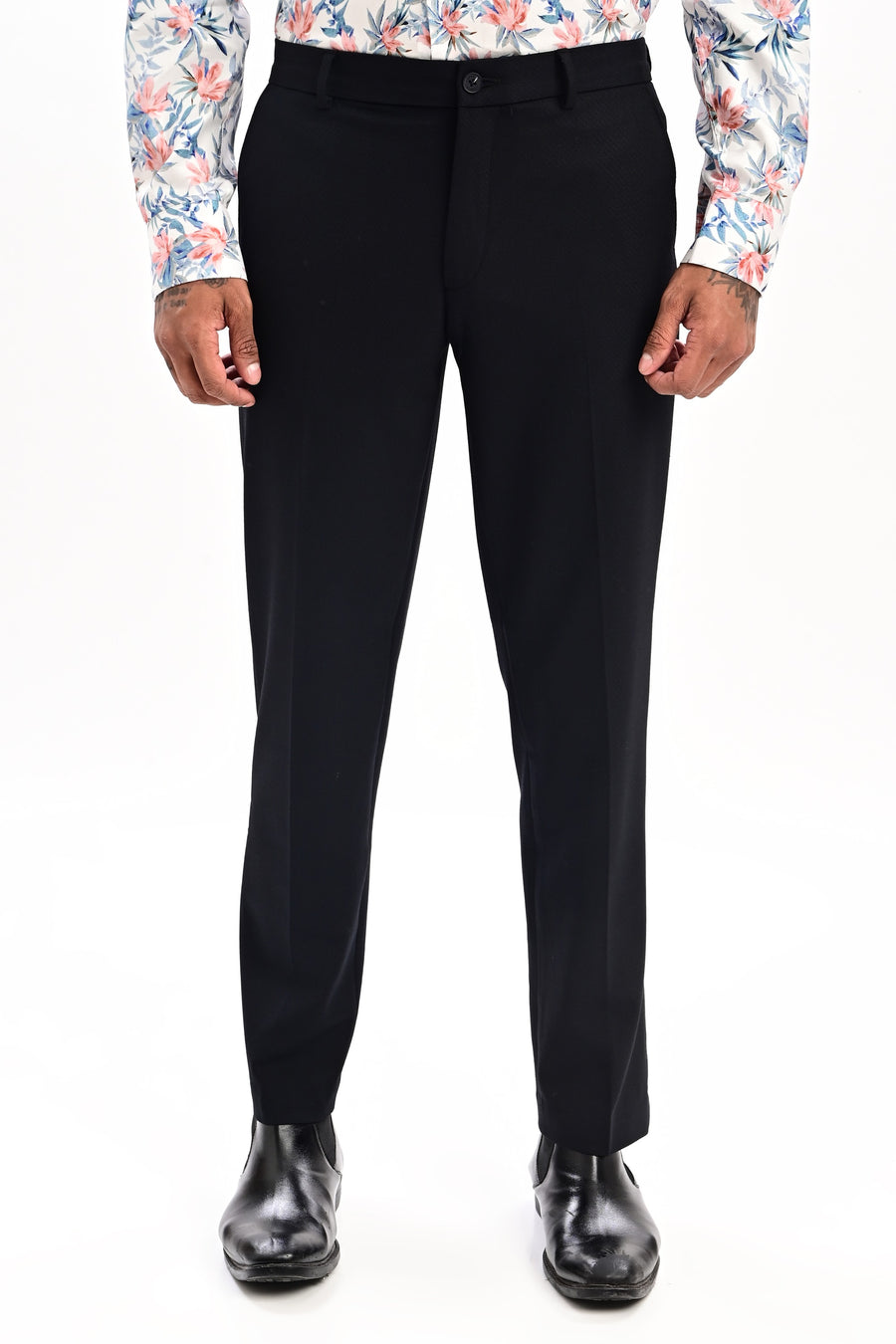 Astor Micro-Texture Formal Trousers — Jet Black - IVYN