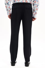 Astor Micro-Texture Formal Trousers — Jet Black - IVYN