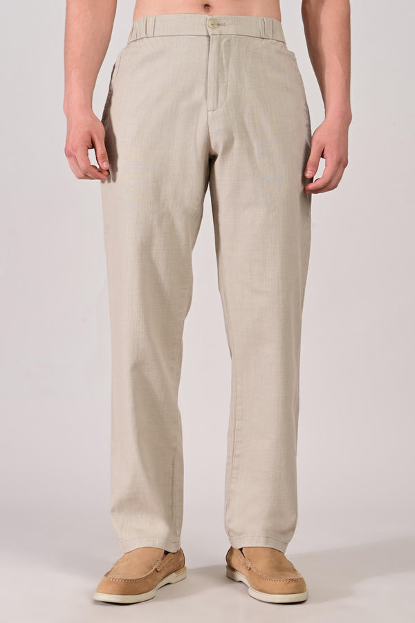 IVYN Linettes Straight Fit Summer Trousers - Ecru (image 3)