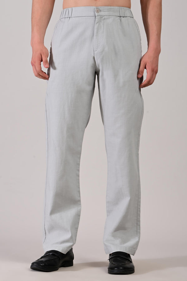 IVYN Linettes Straight Fit Summer Trousers - Stone Grey (image 1)