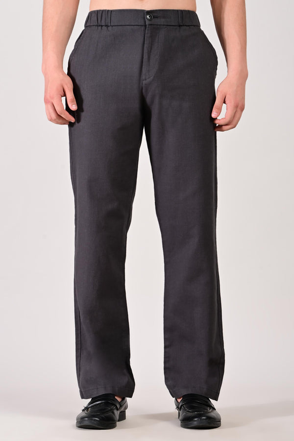 IVYN Linettes Straight Fit Summer Trousers - Charcoal (image 2)