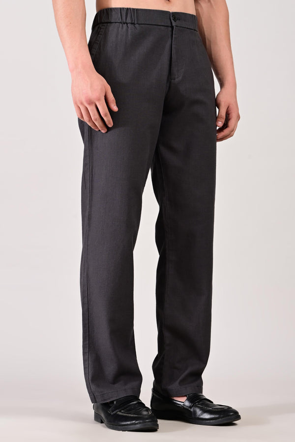 IVYN Linettes Straight Fit Summer Trousers - Charcoal (image 3)
