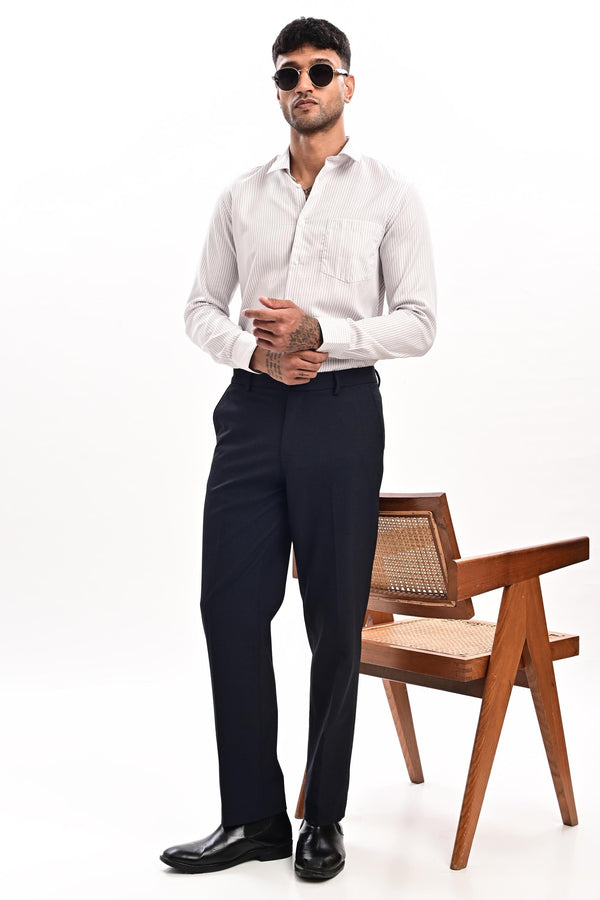 Arden Micro-Texture Formal Trousers — Midnight Navy