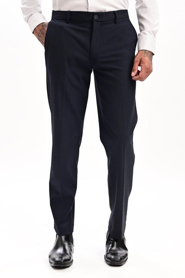 Arden Micro-Texture Formal Trousers — Midnight Navy (image 1)
