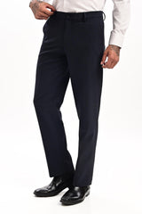 Arden Micro-Texture Formal Trousers — Midnight Navy - IVYN