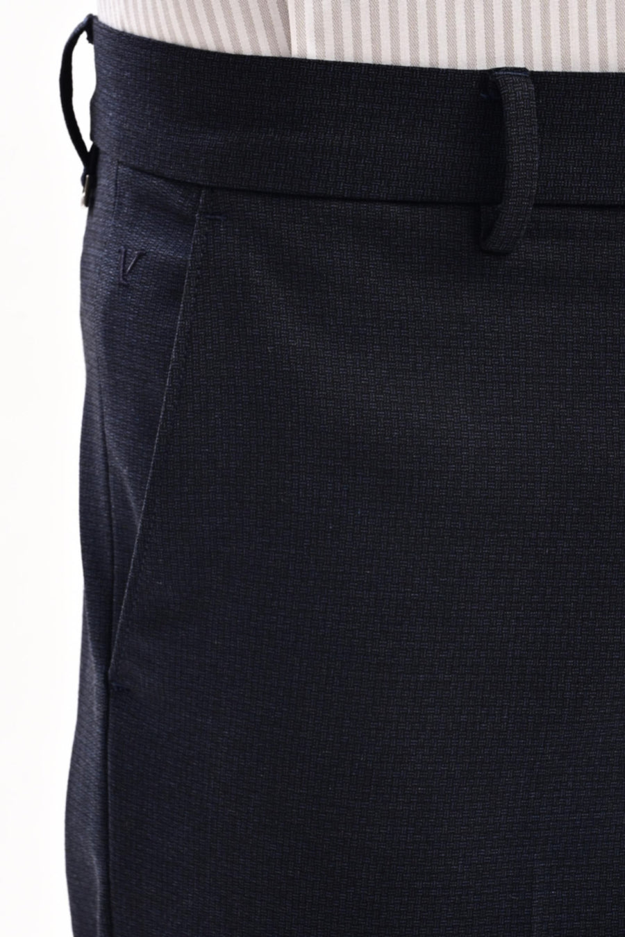 Arden Micro-Texture Formal Trousers — Midnight Navy - IVYN