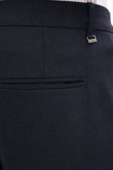 Arden Micro-Texture Formal Trousers — Midnight Navy - IVYN