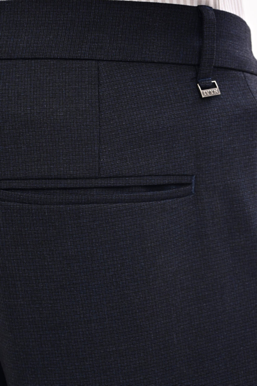 Arden Micro-Texture Formal Trousers — Midnight Navy - IVYN