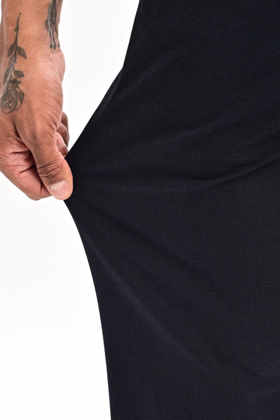 Arden Micro-Texture Formal Trousers — Midnight Navy - IVYN