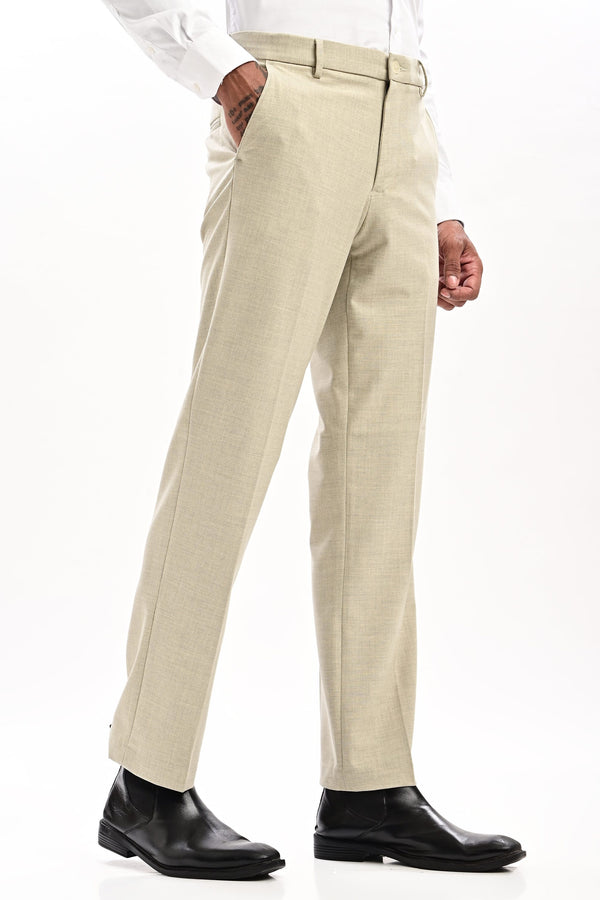 Alder Mélange Formal Trousers — Stone Beige