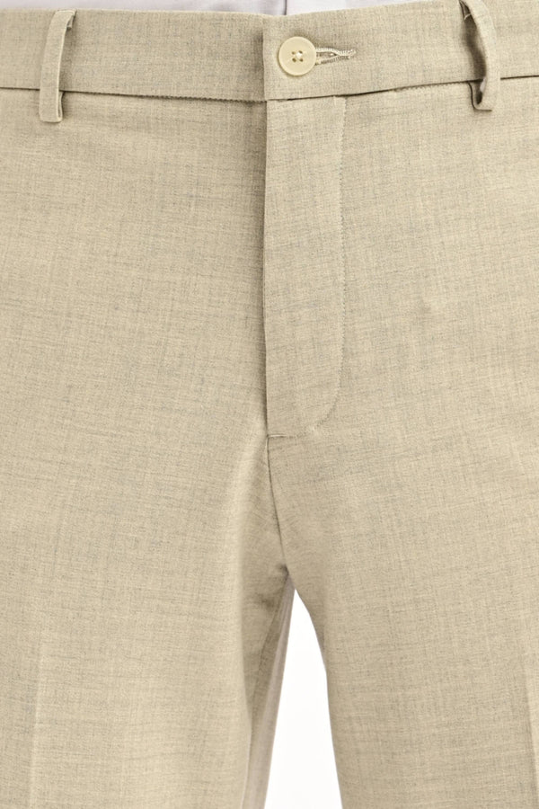 Alder Mélange Formal Trousers — Stone Beige