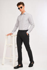 Three-quarter view of IVYN Regent Charcoal tailored formal trousers