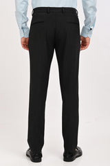 Back view of IVYN Regent Graphite Melange slim-fit formal trousers