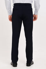 Back view of IVYN Regent Midnight Navy slim-fit formal trousers