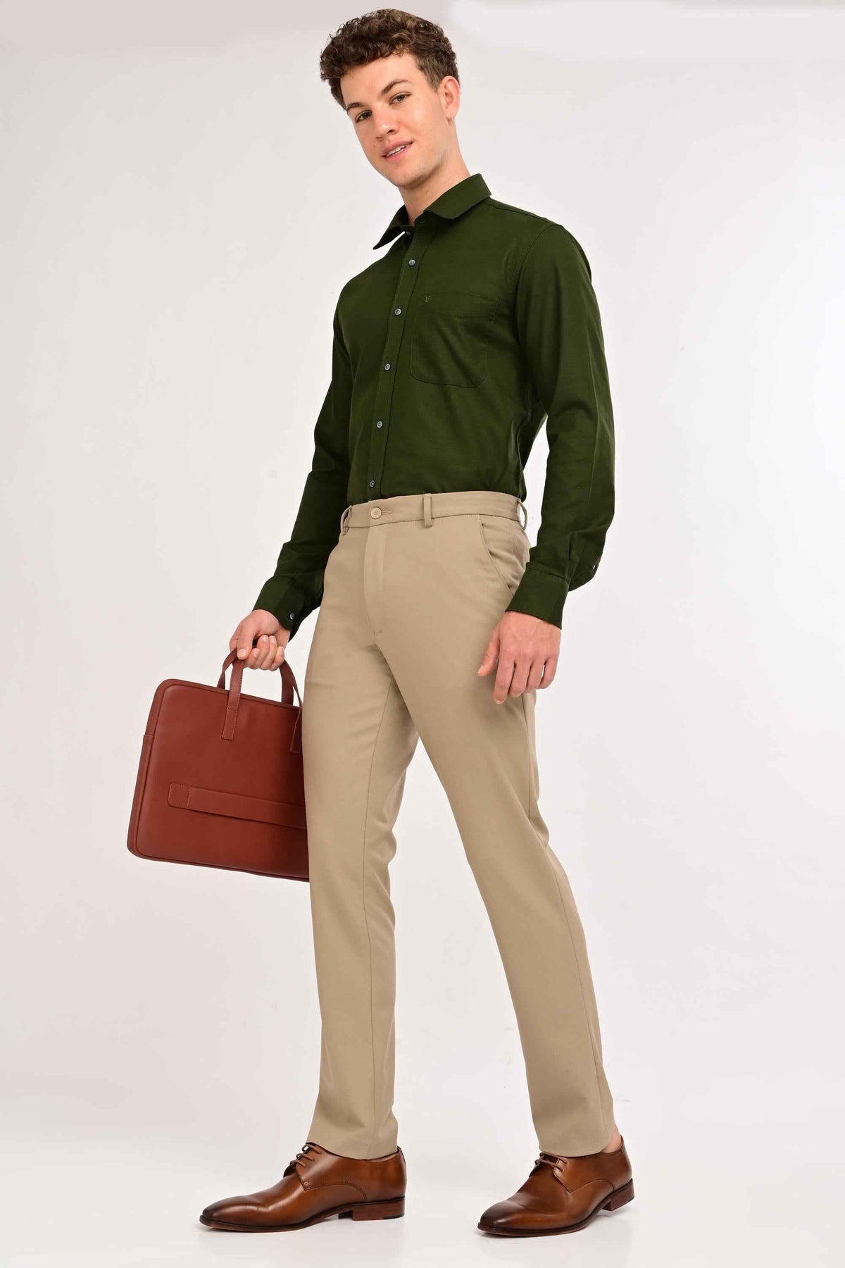 Regent Tailored Trousers — Mushroom Taupe