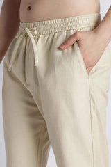 Riviera Linen-Blend Drawstring Trousers — Soft Cream