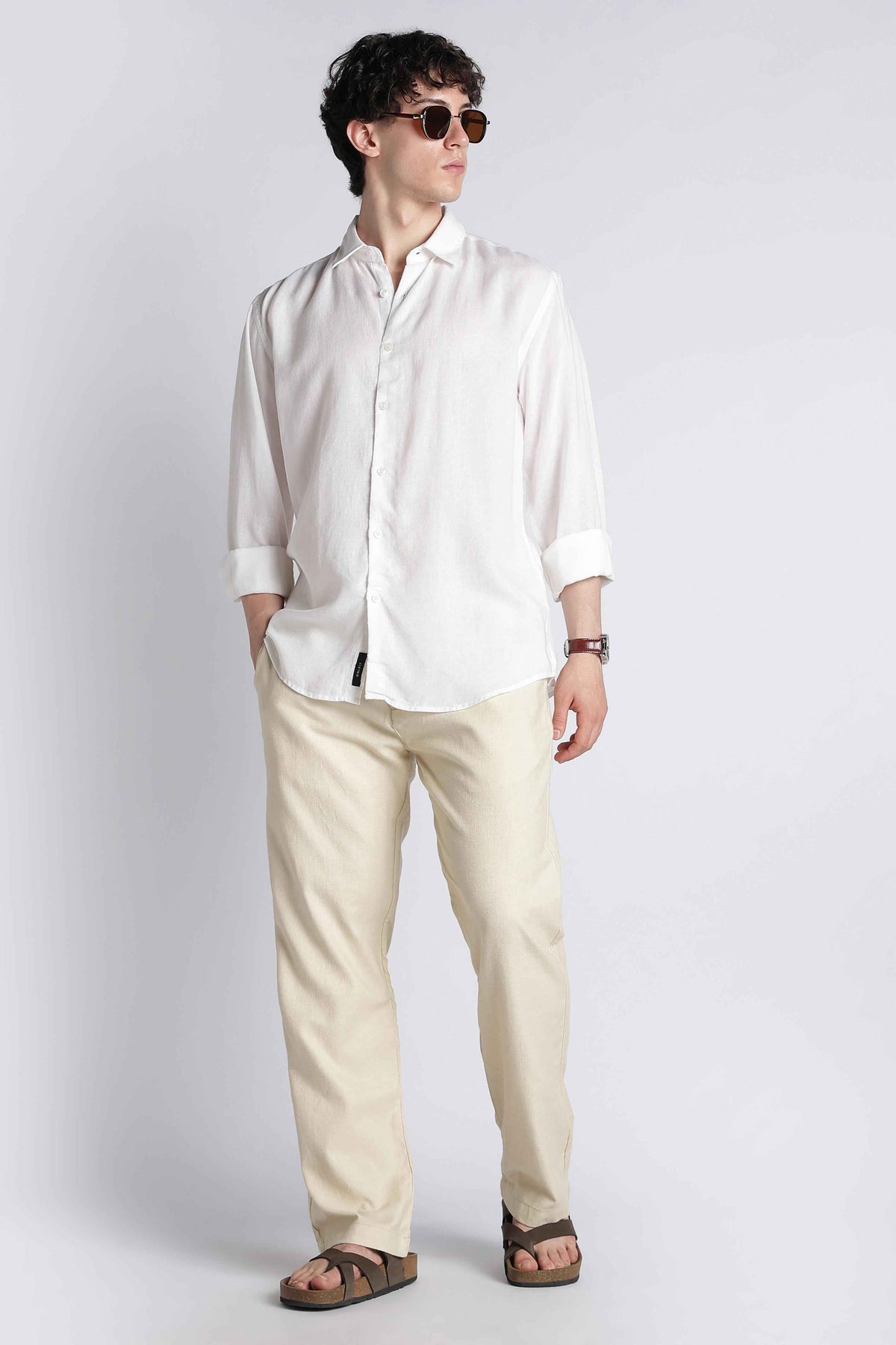 Riviera Linen-Blend Drawstring Trousers — Soft Cream