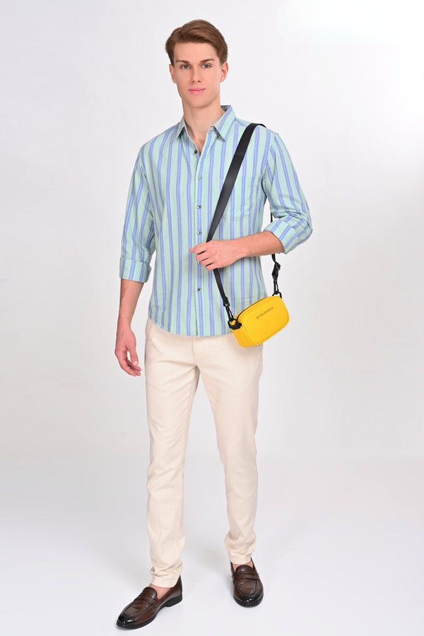Lincoln Light Green Striped Shirt (image 1)
