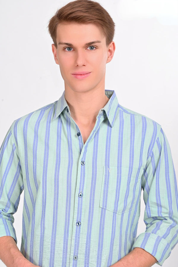 Lincoln Light Green Striped Shirt (image 4)