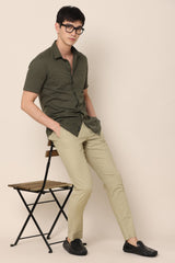 AirFlex Beige Cotton Pants - IVYN