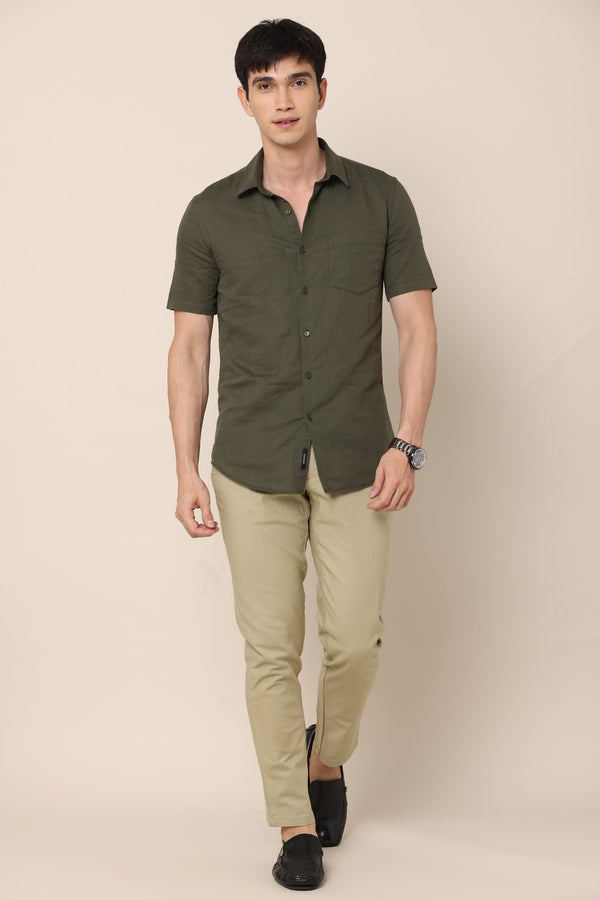 Ivyn Classic Khaki Cotton Pants (image 1)