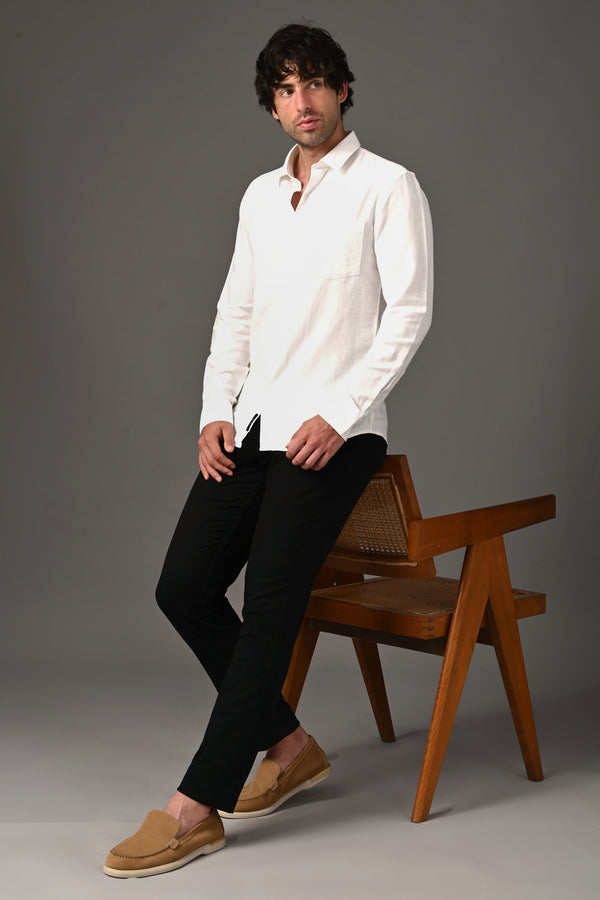 IVYN Signature Series Pure Linen White Shirt