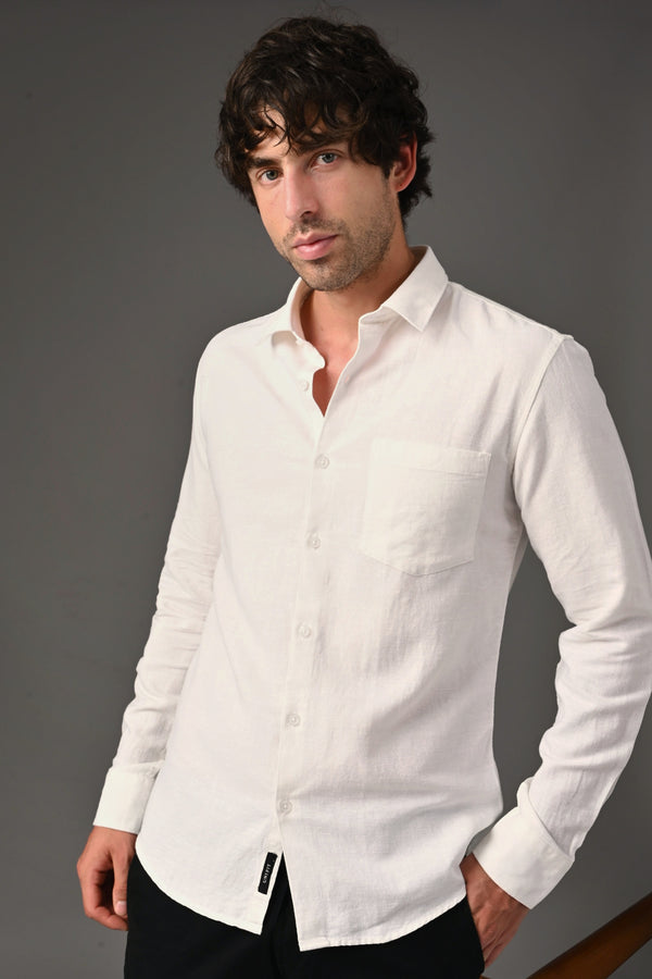 IVYN Signature Series Pure Linen White Shirt — alternate view