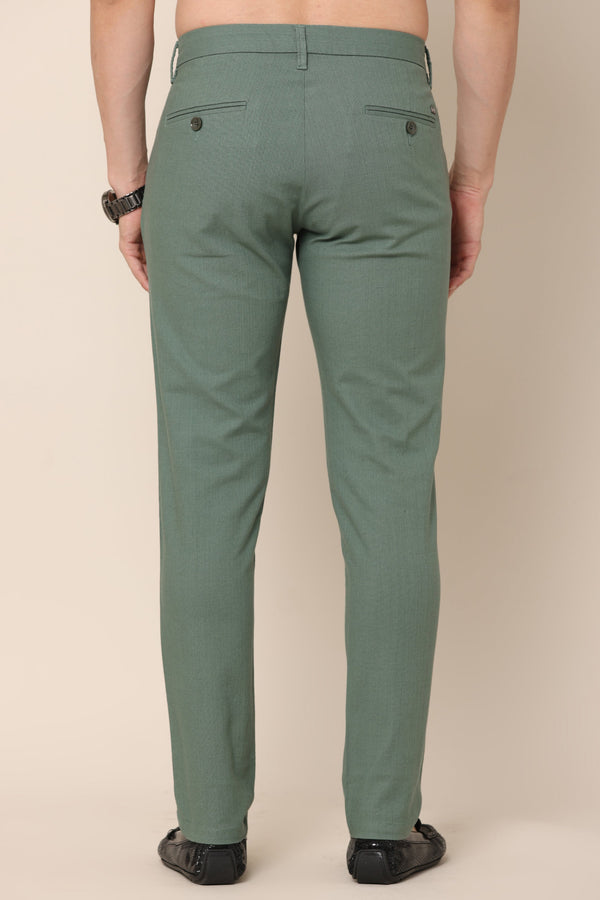 Classic Olive Green Cotton Lenin Chinos (image 5)