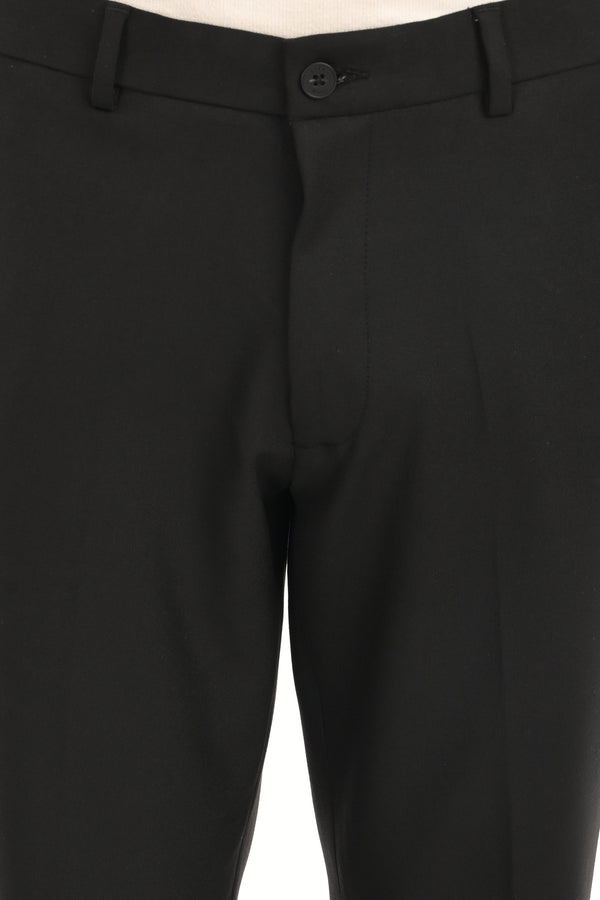 Men's Classic Straight Fit 4-Way Stretch Lycra Trousers - Jet Black (image 4)