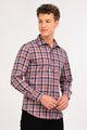 Smart Casual Plaid Shirt Dusty Maroon