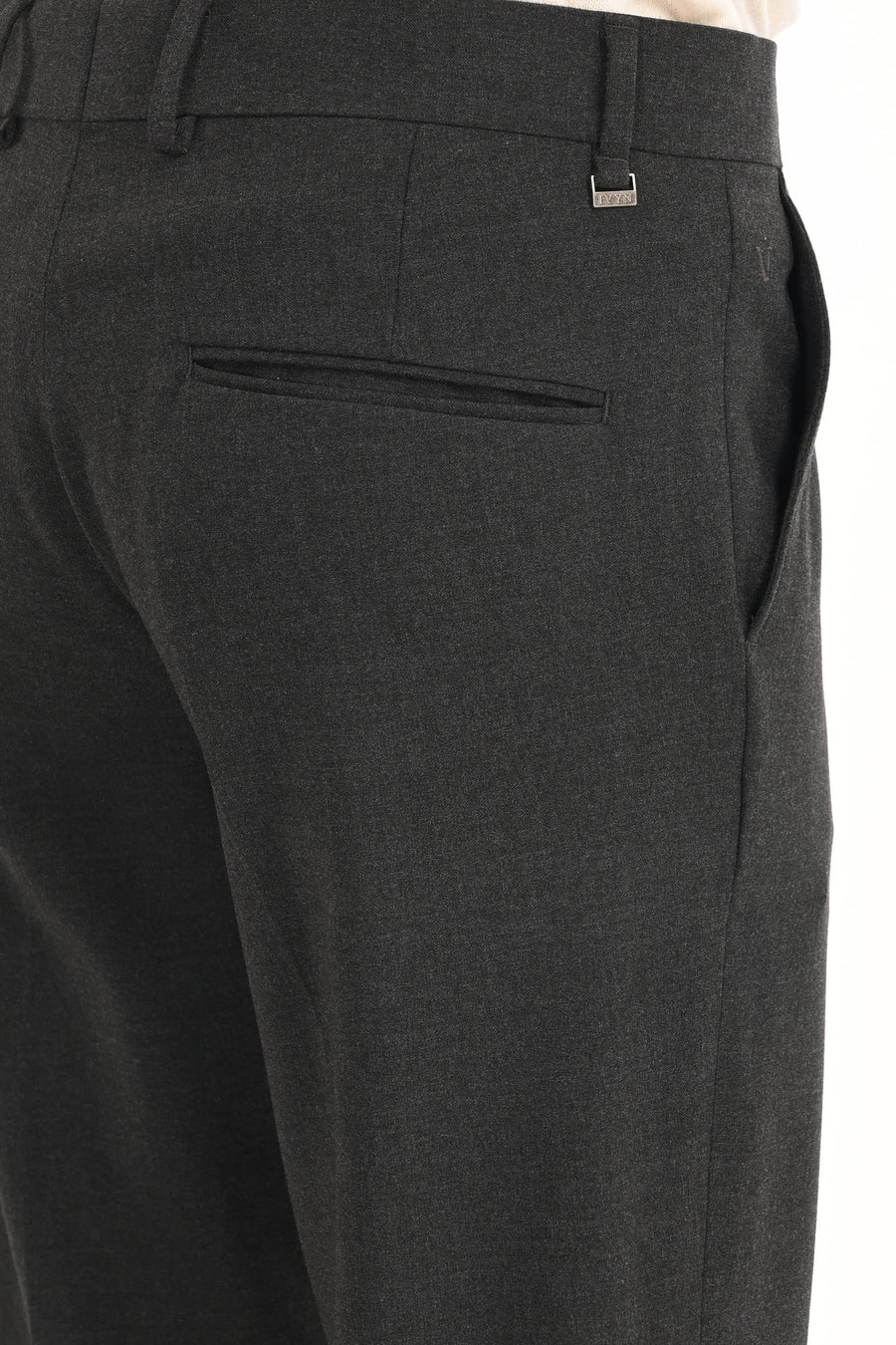 Men's Straight Fit 4-Way Stretch Lycra Trousers - Charcoal Black - IVYN