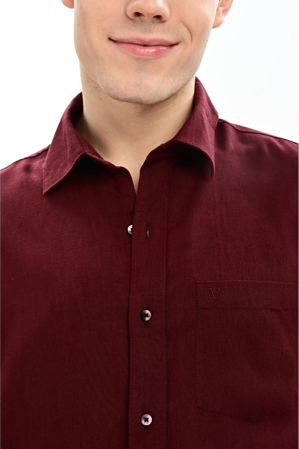 Merlot Textured Relaxed-Fit Shirt for Men - IVYN