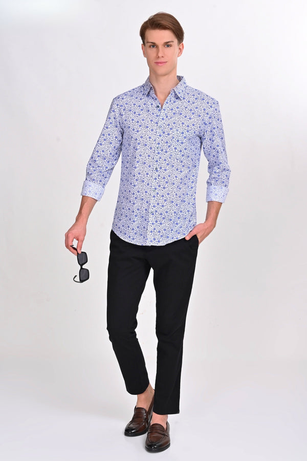 Monet White & Blue Floral Shirt (image 6)