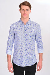 Monet White & Blue Floral Shirt - IVYN
