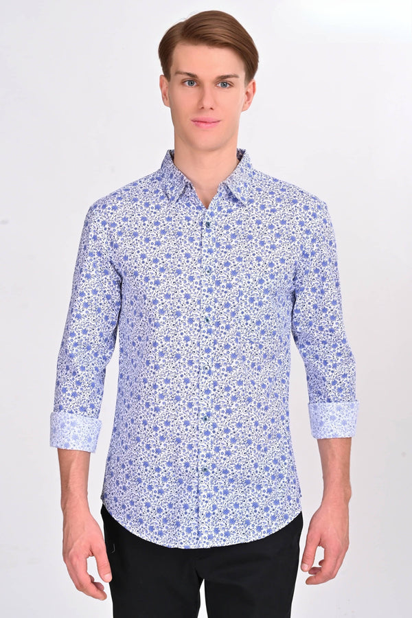 Monet White & Blue Floral Shirt (image 4)
