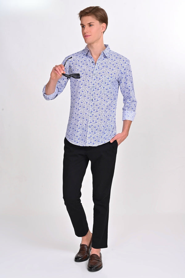 Monet White & Blue Floral Shirt (image 5)